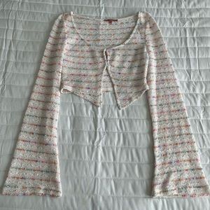 Women’s Multi-Colored Button Front Crop Top